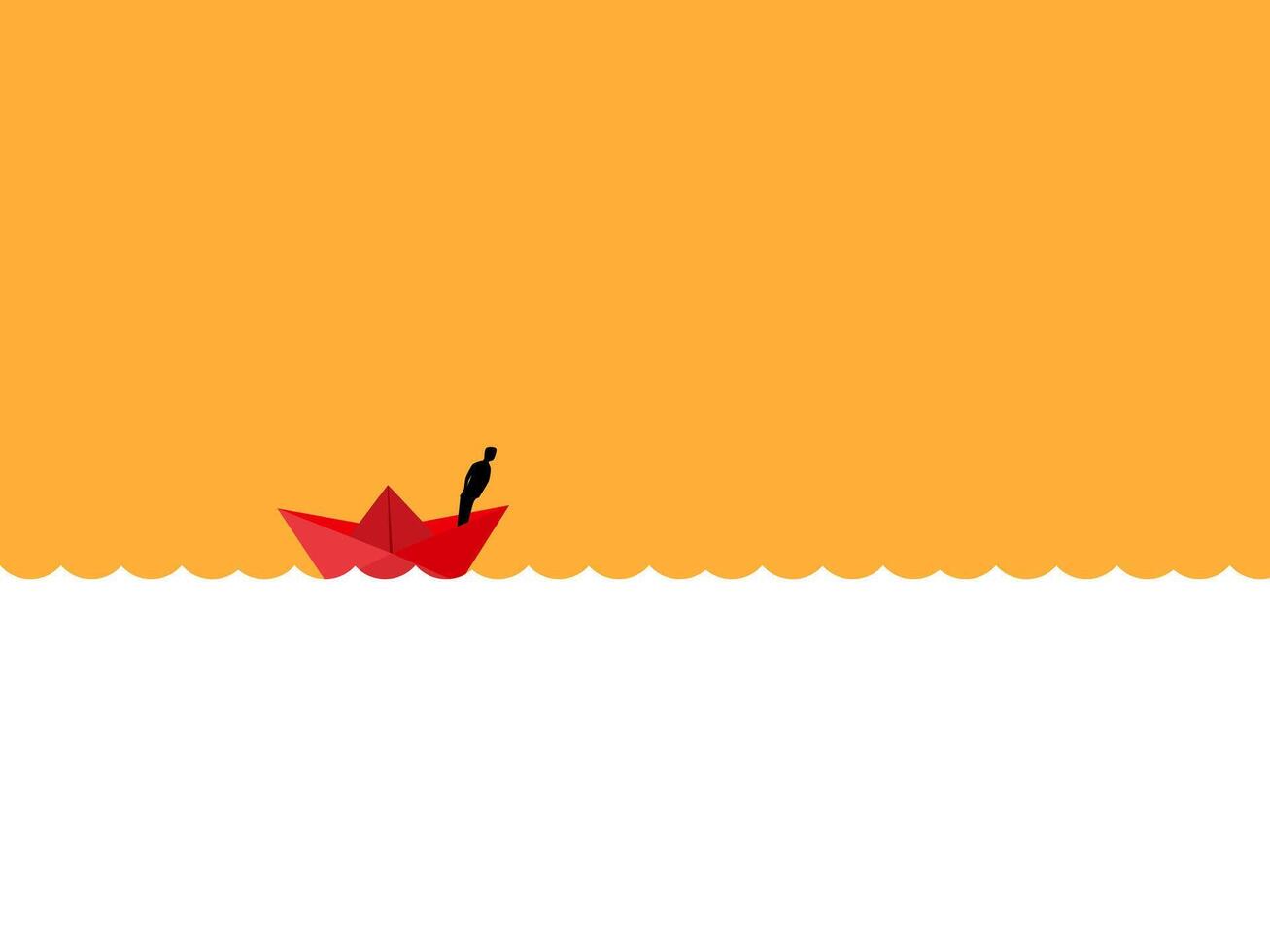 Exploration, Businessman sailing in the middle of the sea vector