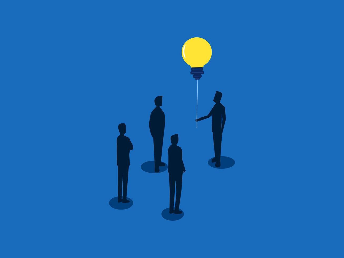 Knowledge or education Education or learning new skills Businessman gives light bulb to coworker vector