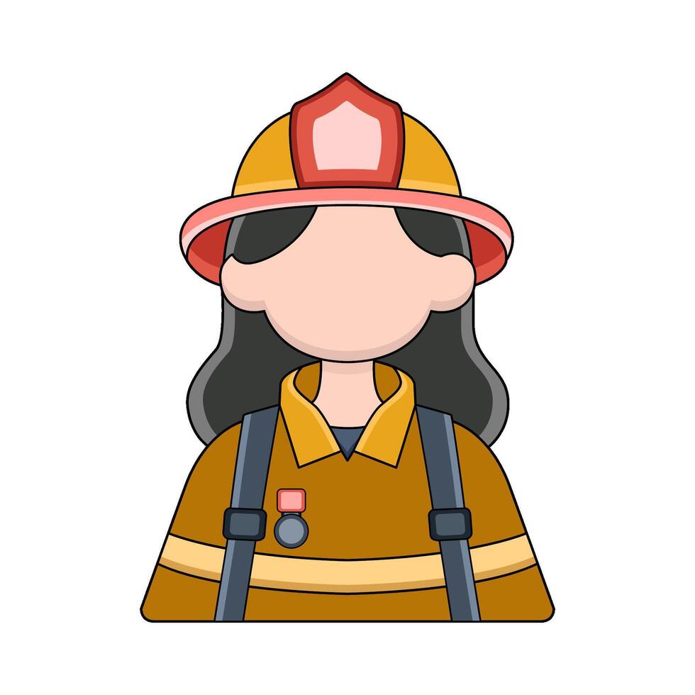 illustration of Firefighter woman vector
