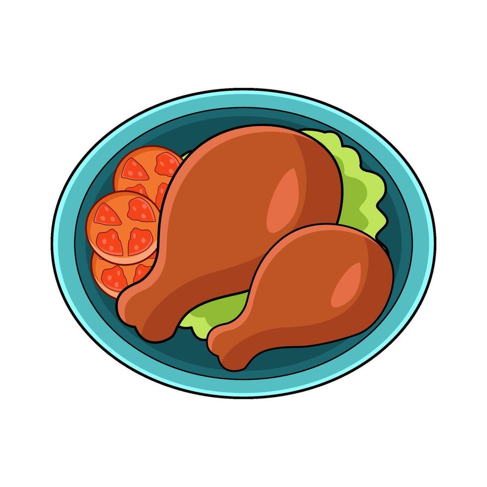 illustration of chicken dish vector