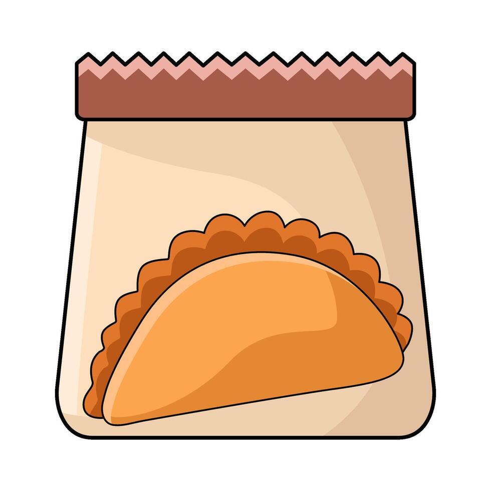 illustration of Empanada Bag vector