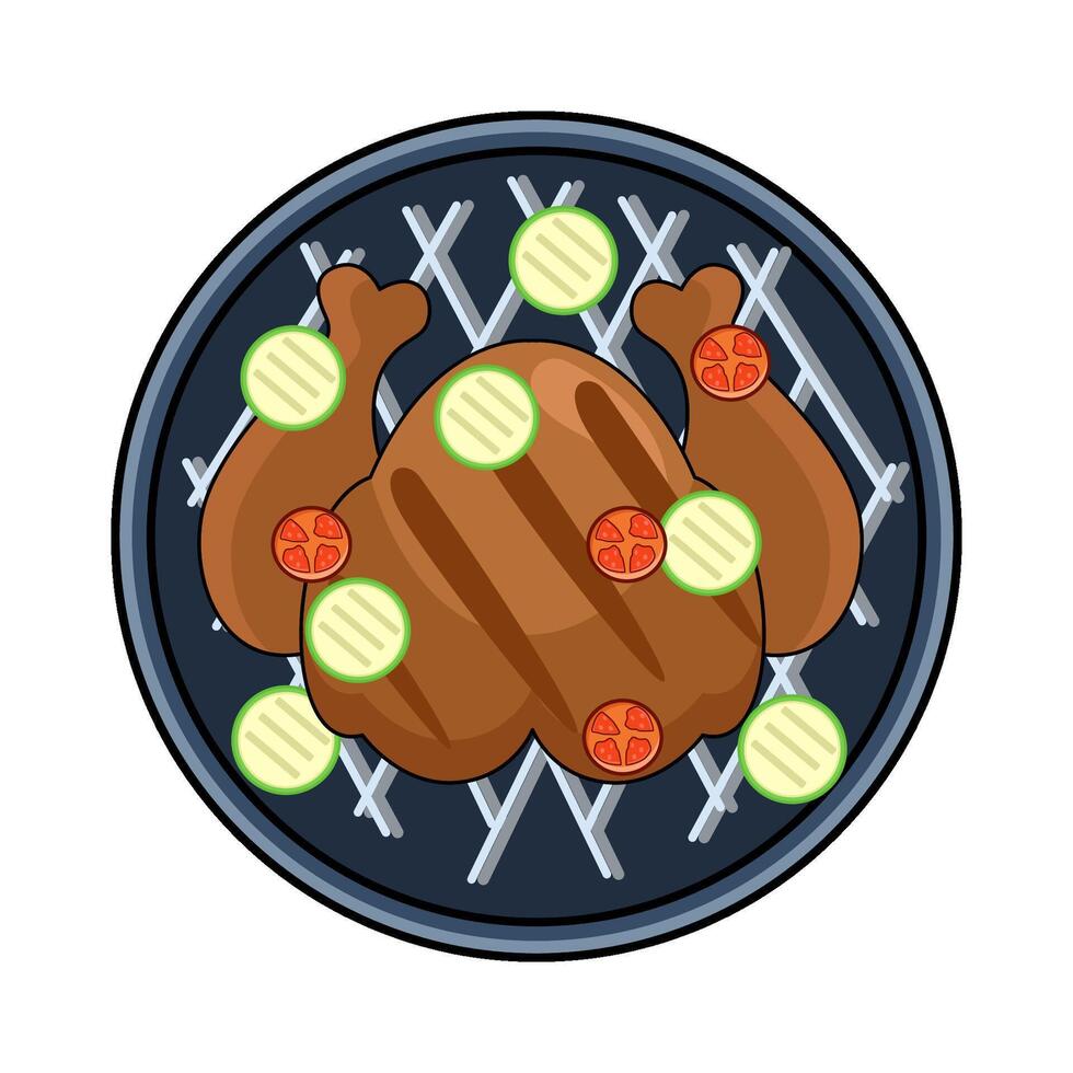 illustration of grilled chicken vector