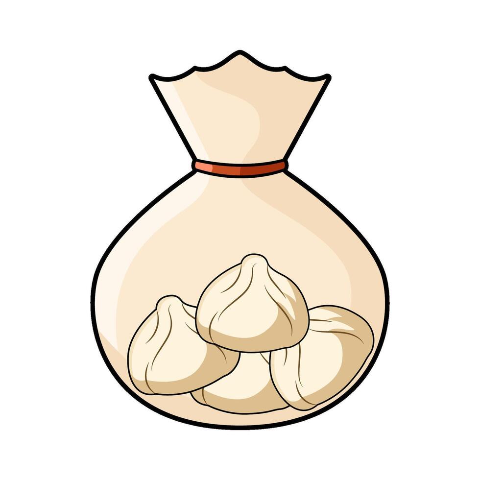 illustration of Dumpling Bag vector
