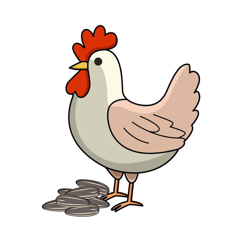 Chicken with Sunflower Seeds vector
