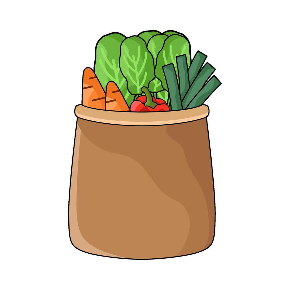 illustration of Vegetables Bag vector
