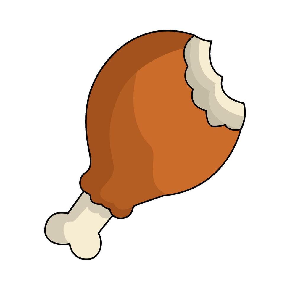 Bitten Off Fried Chicken Leg vector