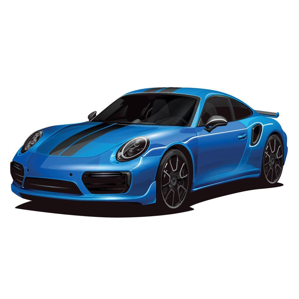 Blue Sports Coupe Illustration vector