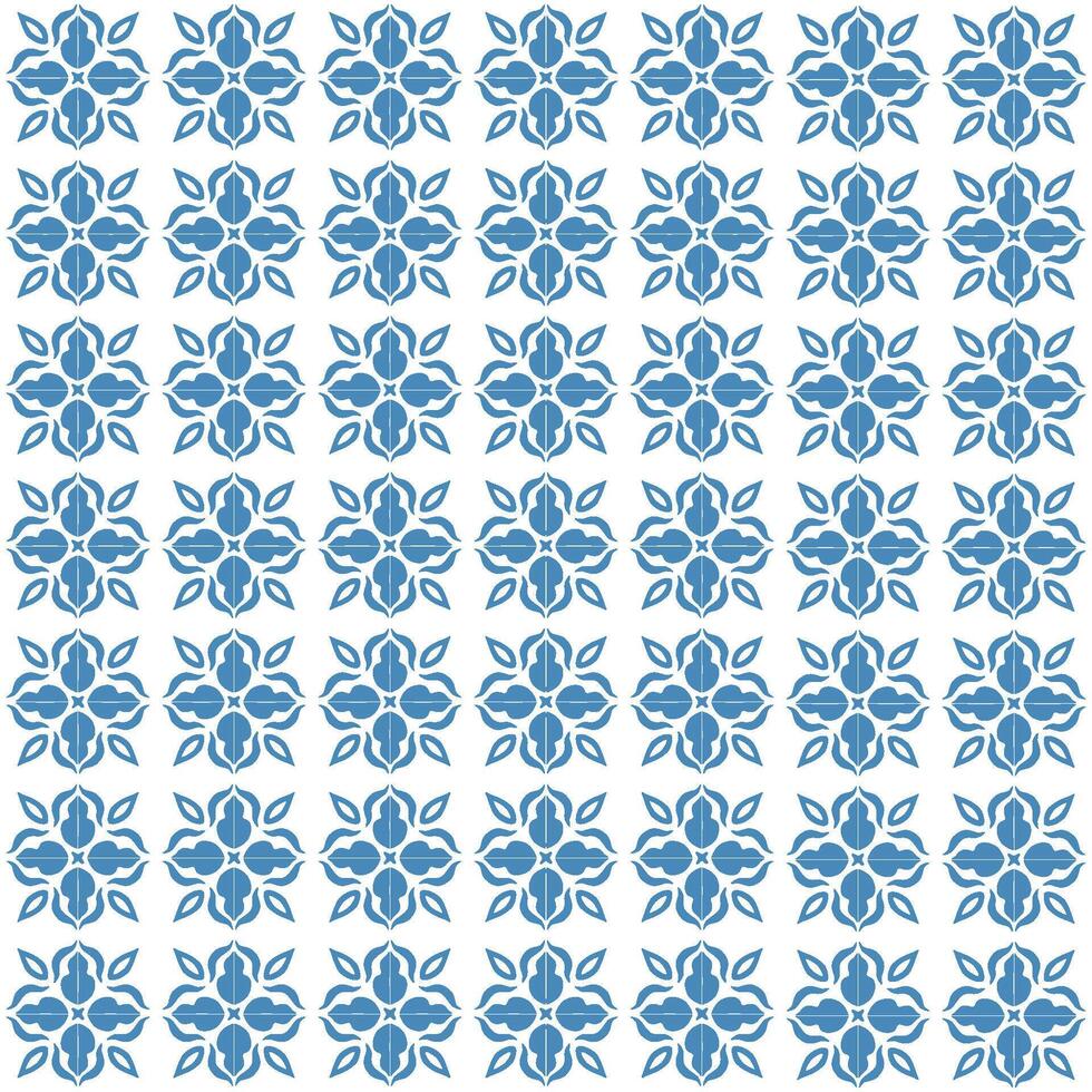 Blue Mediterranean tiles seamless pattern. Hand drawn Sicilian summer geometric repeat background, checkered wallpaper, Portuguese fashion interior design print, wrap paper, textile, fabric. vector