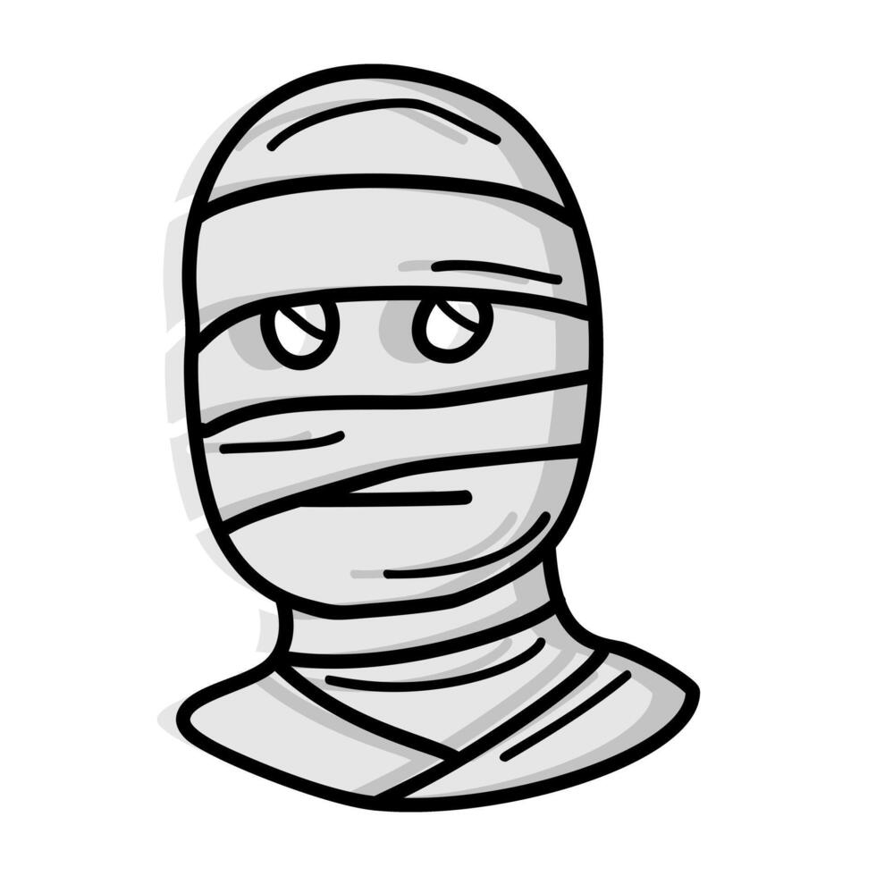 a black and white drawing of a mummy vector