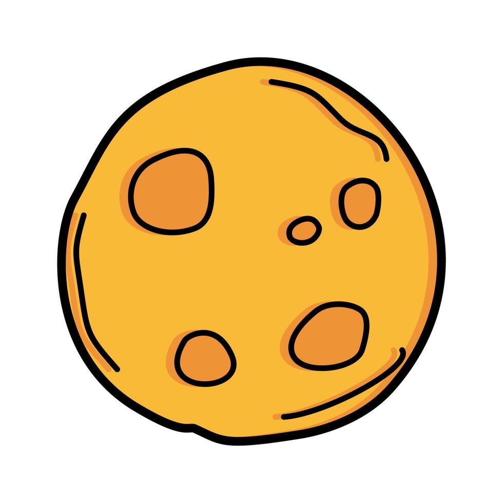 doodle of full moon isolates on white vector