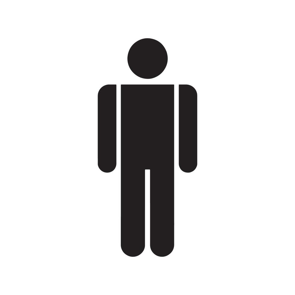 Human Figure Icon Representing Individual, User, or Person Editable Illustration Isolated on a White Background Ideal for Profile, User, and Generic Person Graphics vector