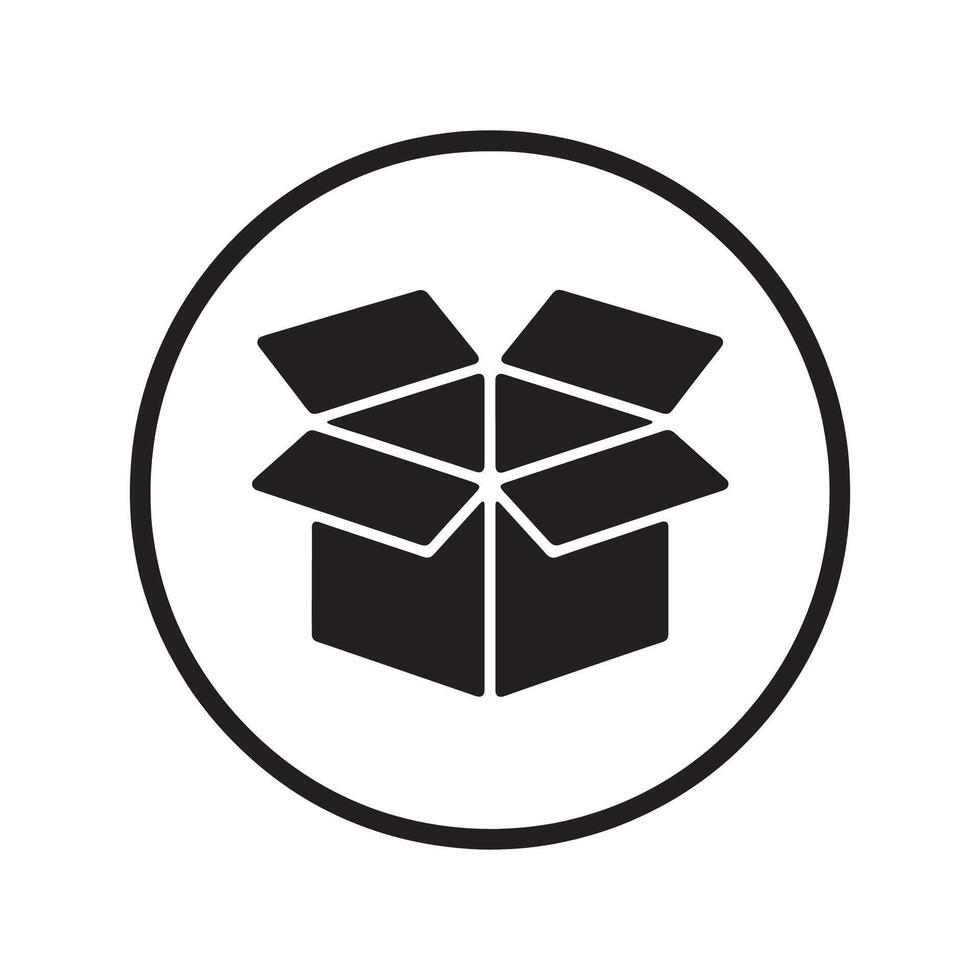 Open Box Icon Editable Illustration isolated on a white background, suitable for shipping, delivery, and design projects vector