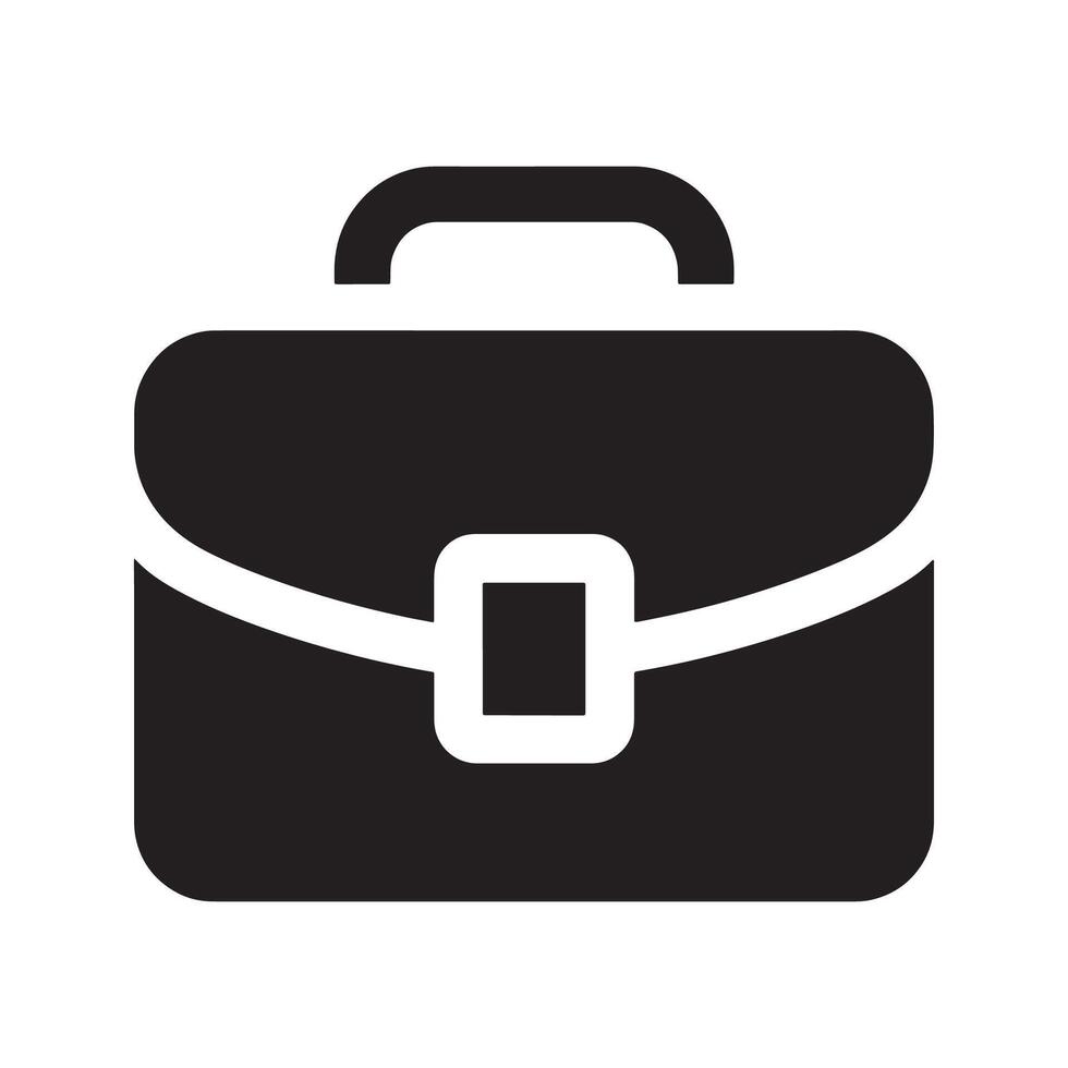 Briefcase Icon Representing Business, Professional Work, and Career Editable Illustration Isolated on a White Background Ideal for Corporate, Office, and Work Equipment Graphics vector