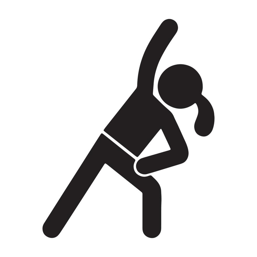 Person Stretching Icon Representing Fitness and Exercise Editable Illustration Isolated on a White Background for Digital Use vector