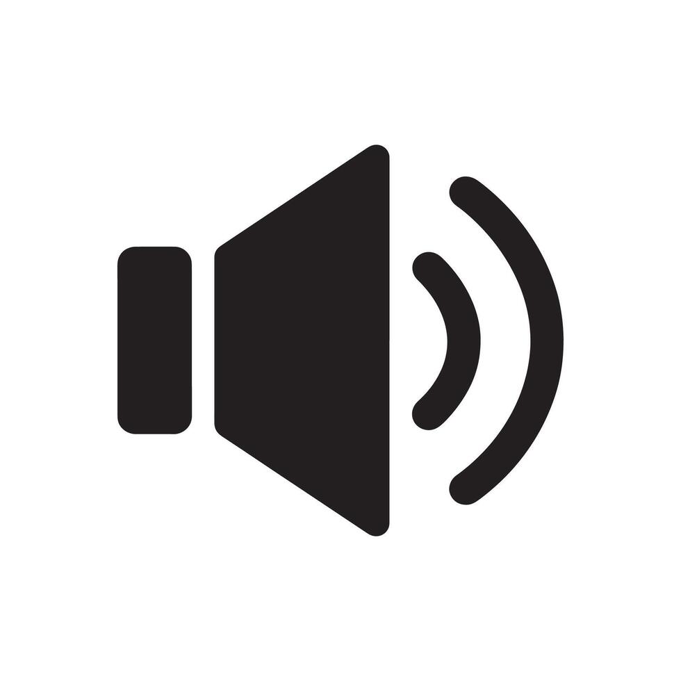 Speaker Icon with Sound Waves Representing Audio, Volume Control, and Digital Sound Settings vector