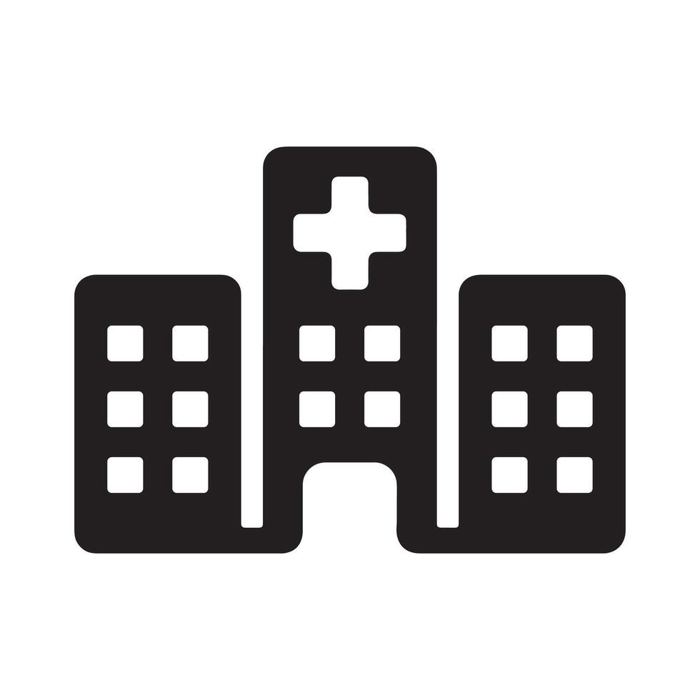 Hospital Icon Representing Healthcare and Medical Services Editable Illustration isolated on a white background vector