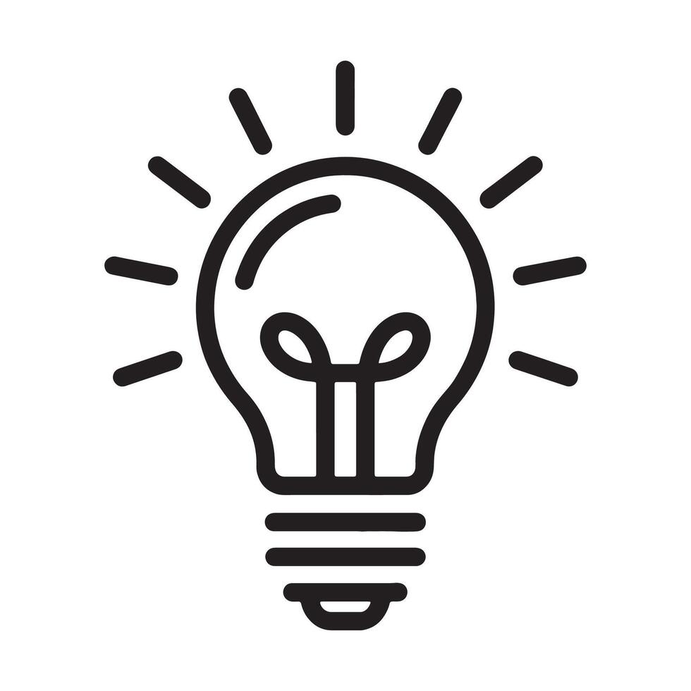Lightbulb Icon Representing Ideas and Innovation Editable Illustration Isolated on a White Background vector