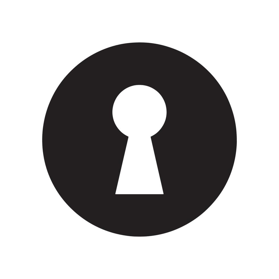 Keyhole Icon Editable Illustration isolated on a white background, suitable for security, lock, privacy, and design projects vector