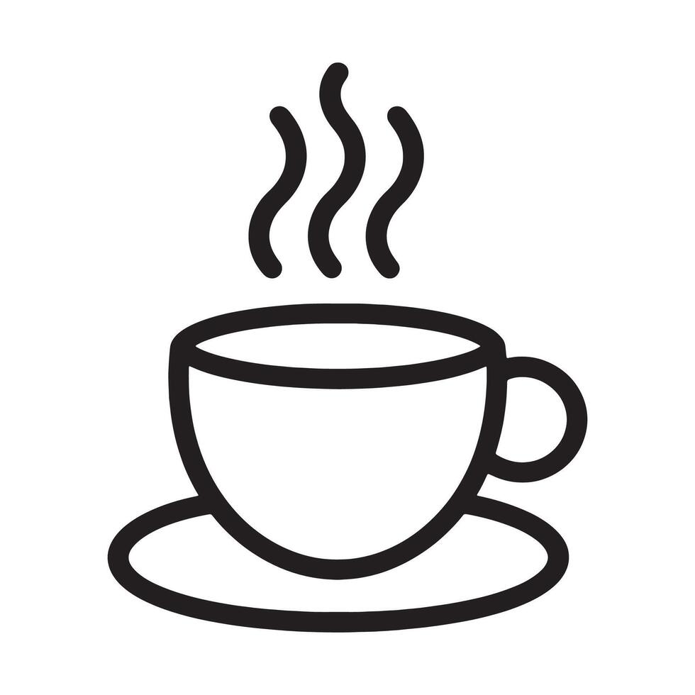 Coffee Cup Icon Representing Hot Beverages and Refreshment Editable Illustration Isolated on a White Background vector