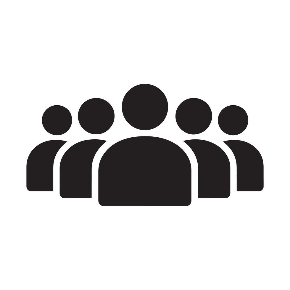 Group of people icon representing a team or community Editable Illustration isolated on a white background vector