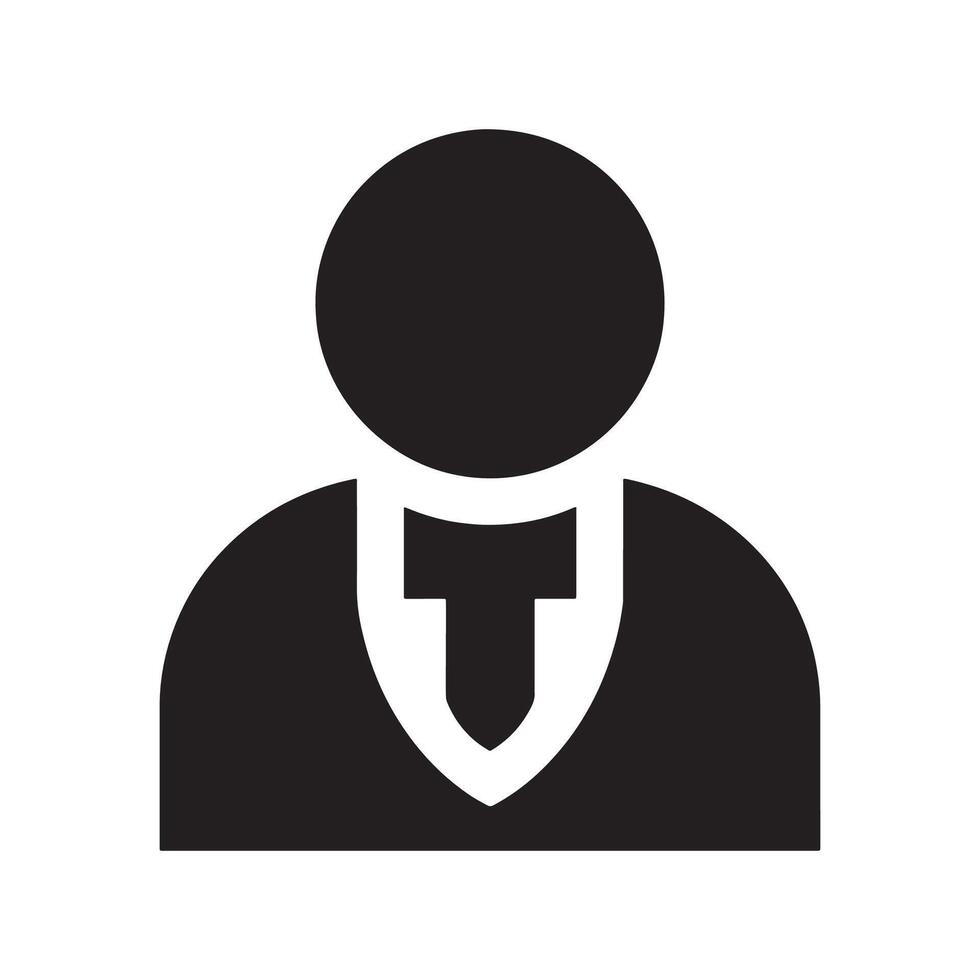 Business Professional Icon with Suit and Tie Representing Corporate Identity and Leadership Editable Illustration vector