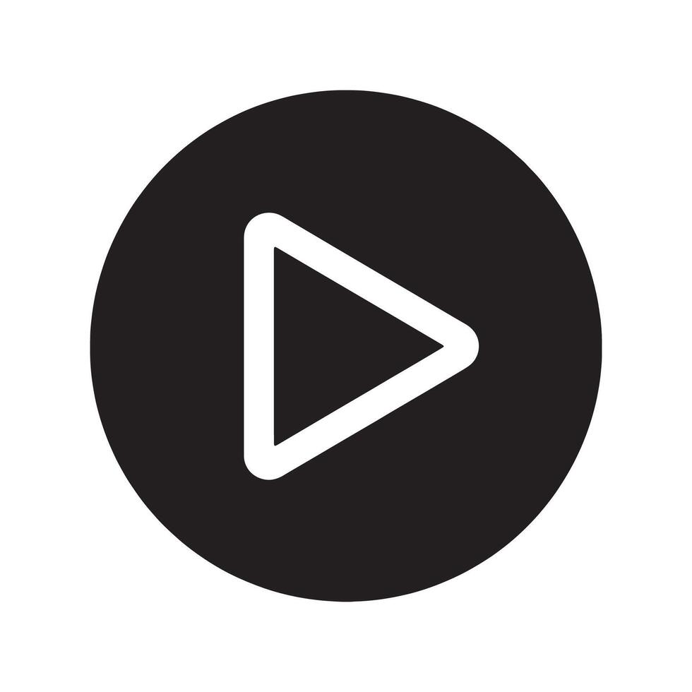 Play Button Icon Representing Media and Playback Editable Illustration Isolated on a White Background vector