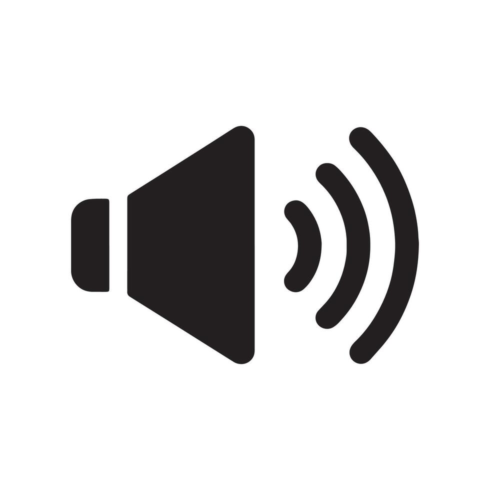 Speaker Icon Representing Sound and Volume Editable Illustration isolated on a white background vector