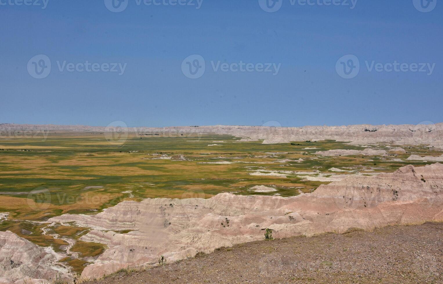 Lush Green Valley in the Badlands of South Dakota photo