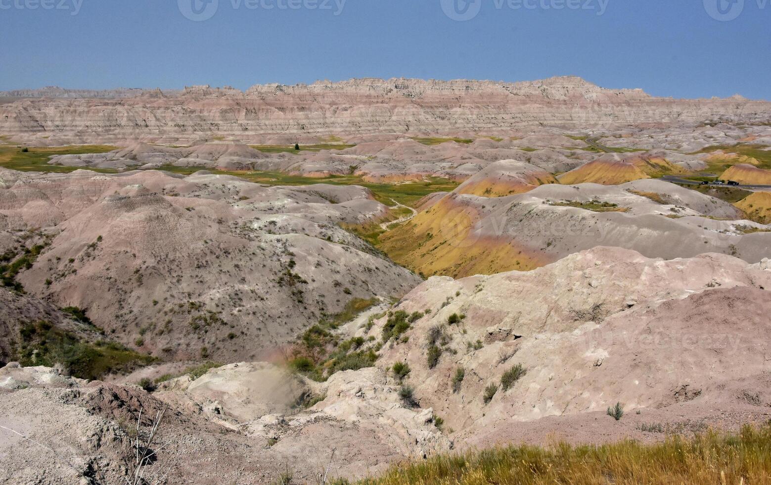 Stunning Valley with Petrified Sandstone Mounds in South Dakota photo