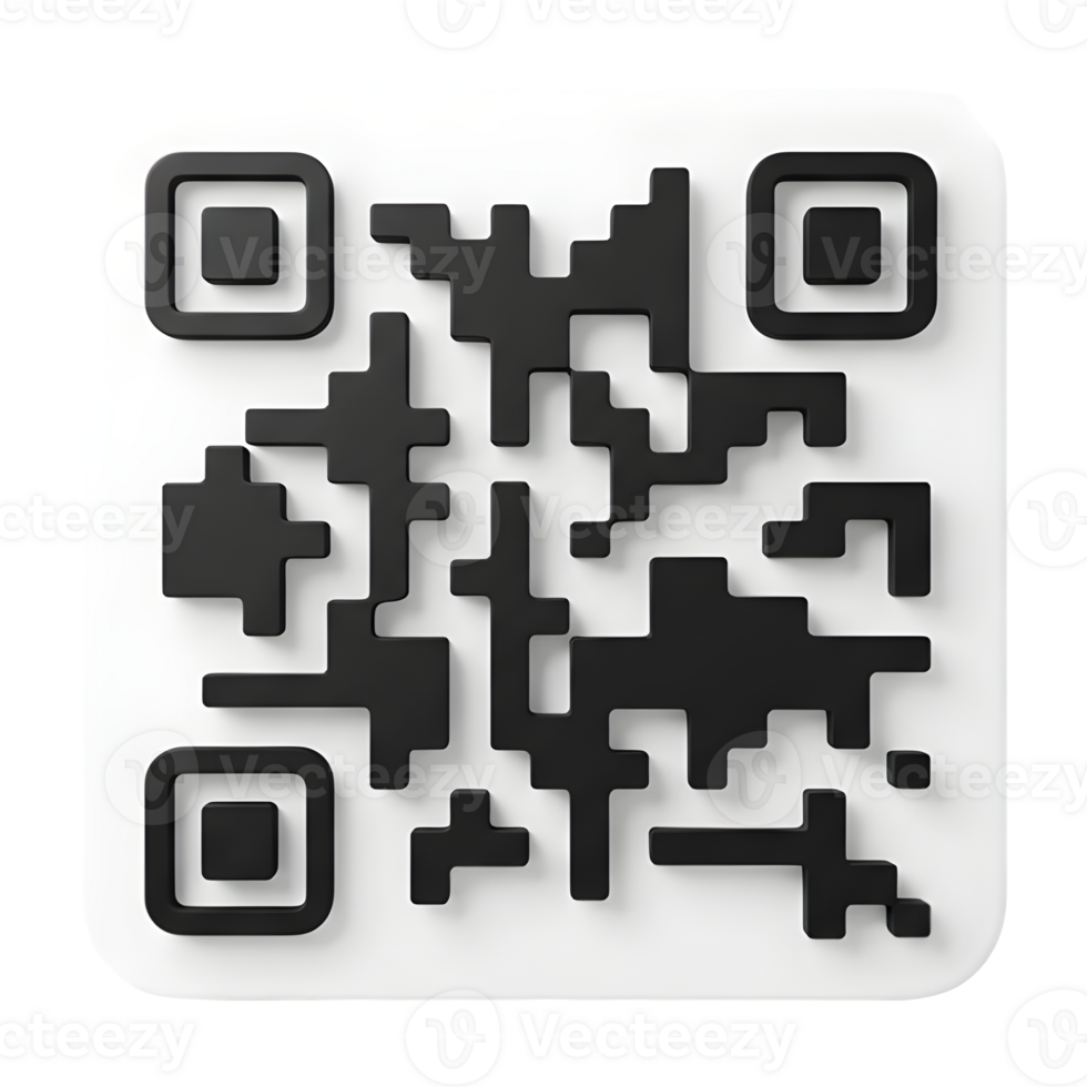 Elevated Three-Dimensional Quick Response Code Design png