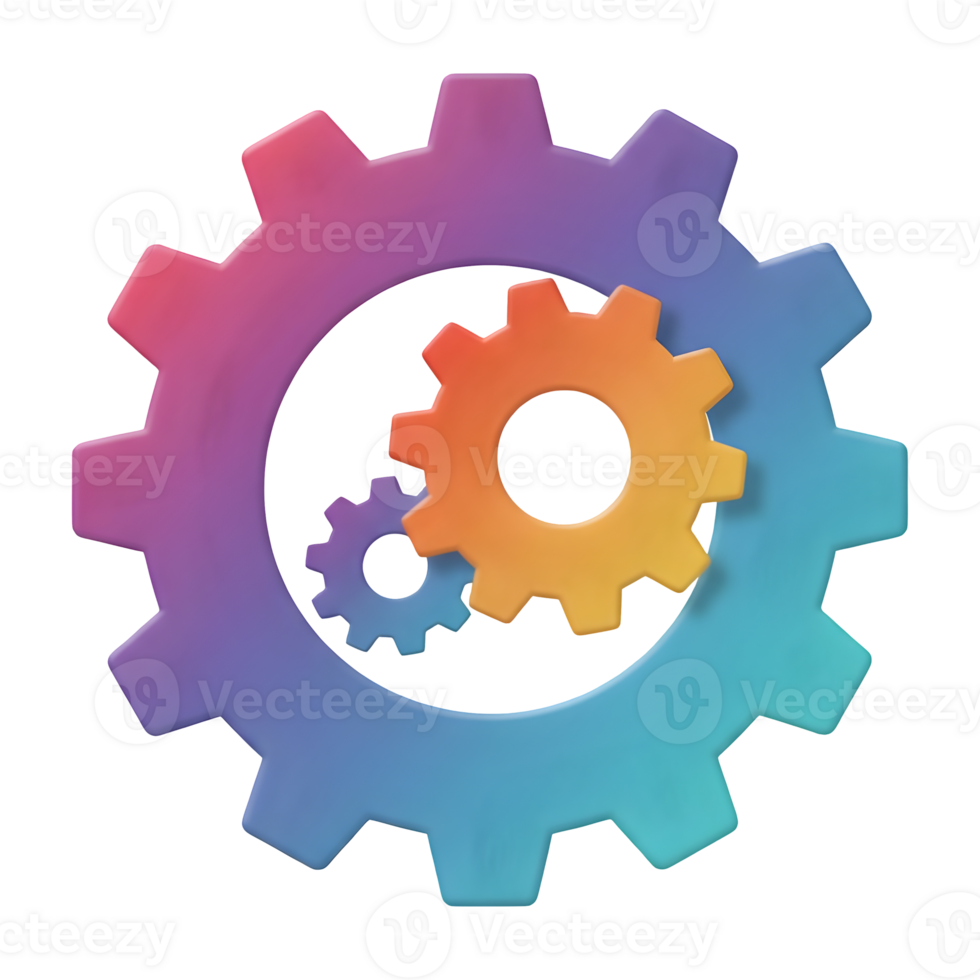 Interconnected Gears Synergy of Colorful Mechanisms in Motion png