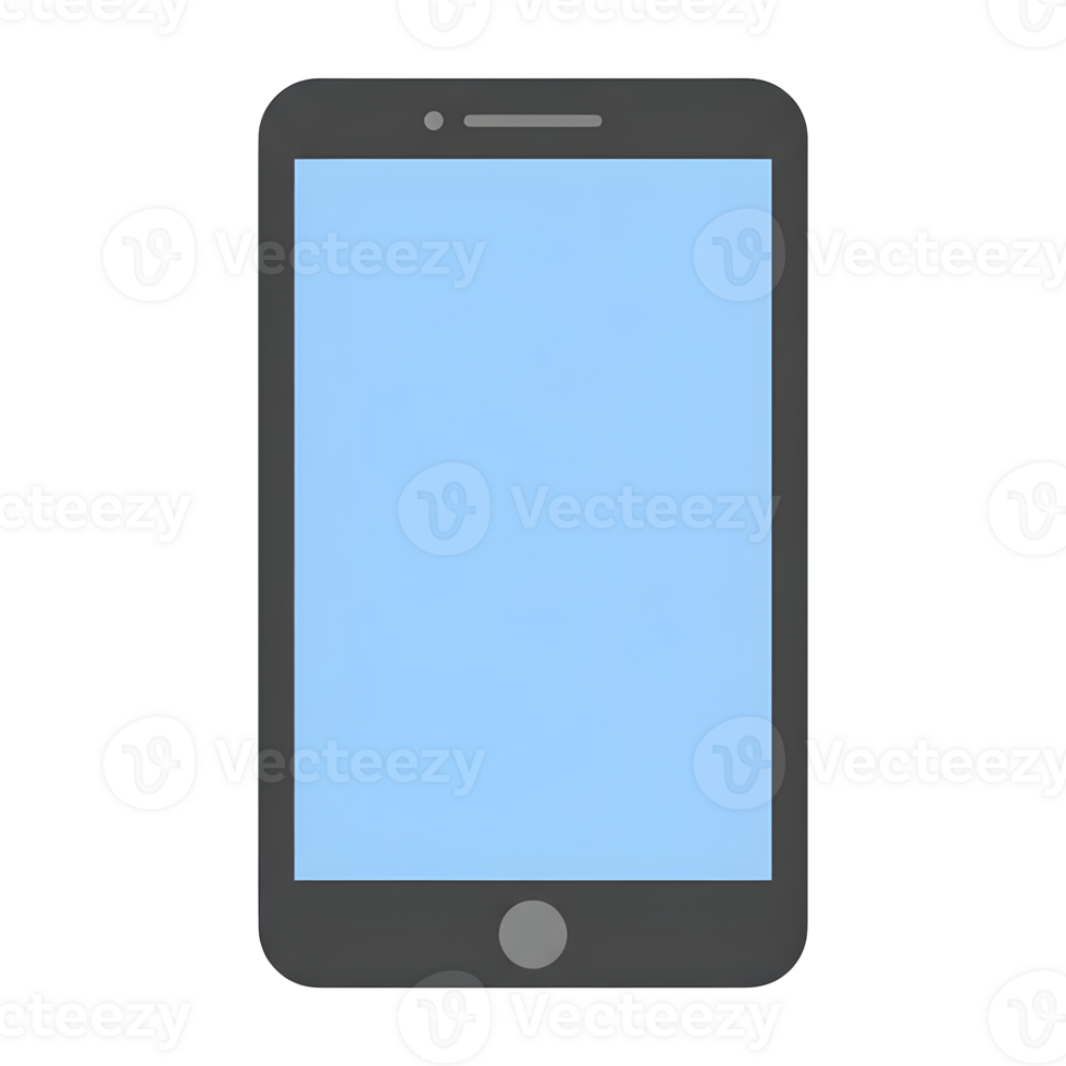 Modern Smartphone with Blank Light Blue Screen png
