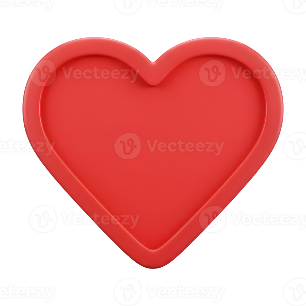 A three-dimensional representation of a coral red heart. png