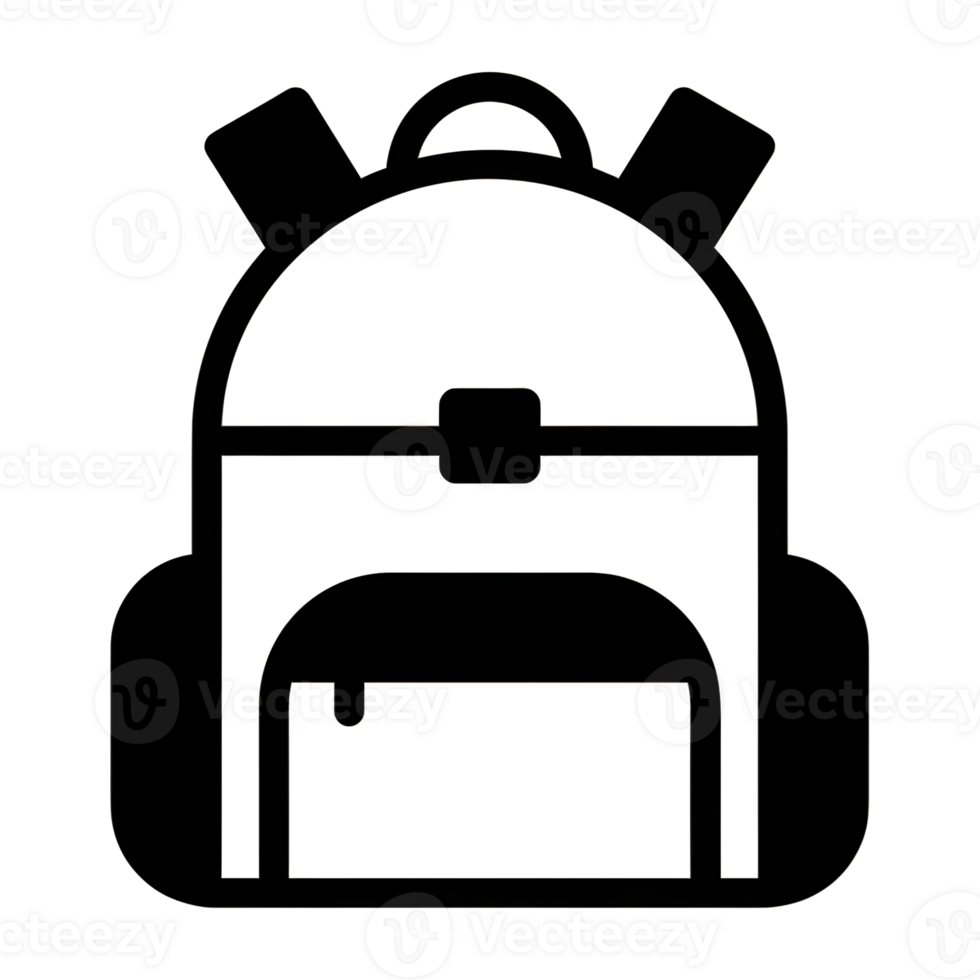 A Classic Outline Drawing of a Backpack. png