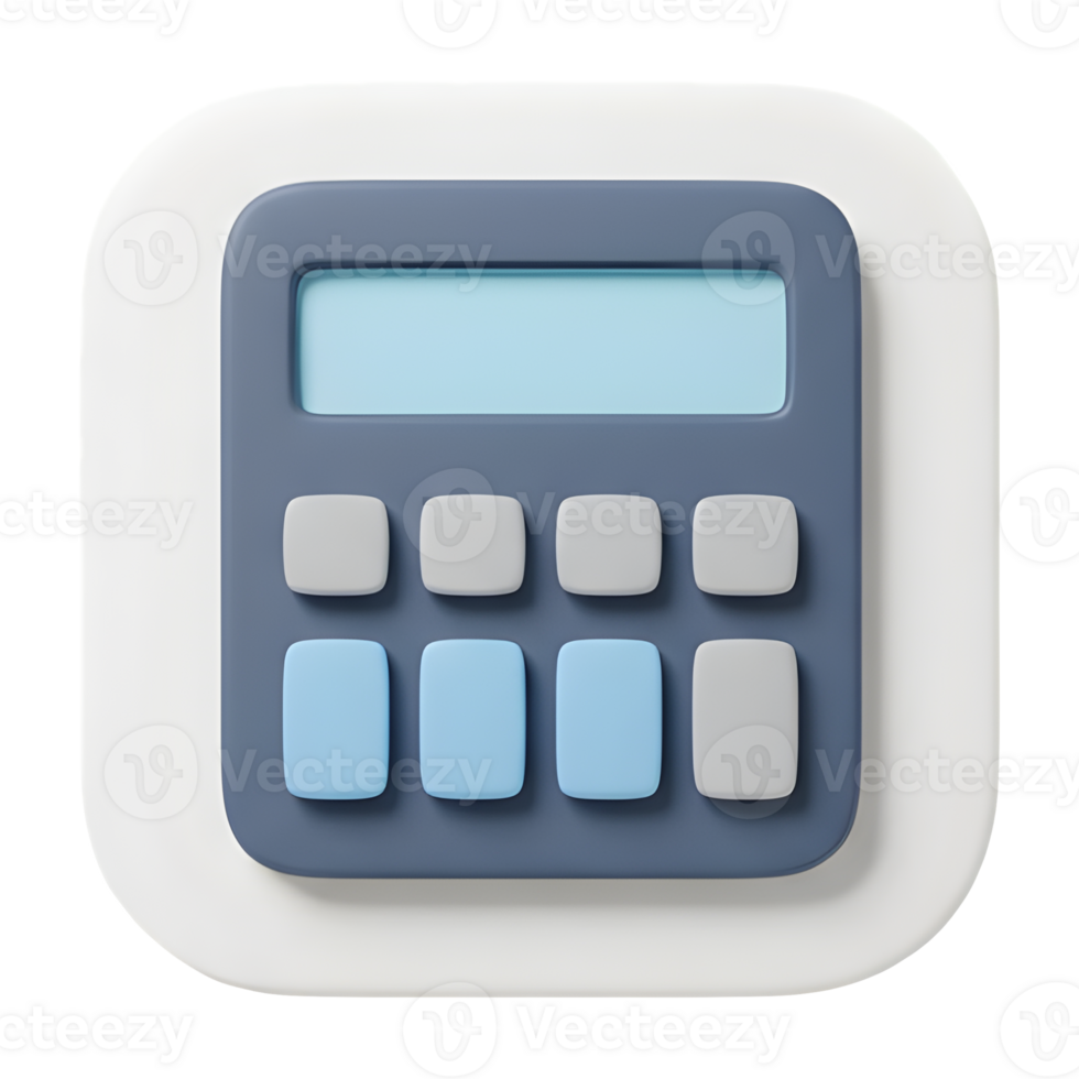 Digital Calculator Application Icon Design Render png