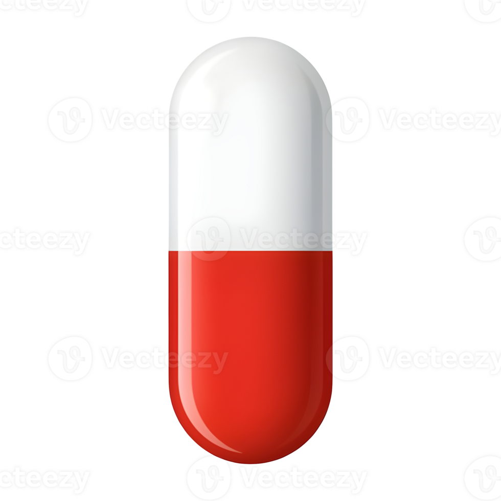 Single Capsule Red and White Medication png