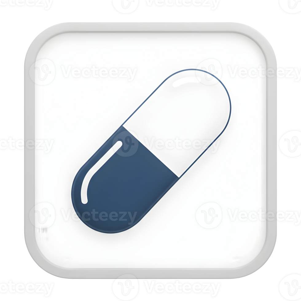 Digital Icon Representing a Single Medication Capsule png