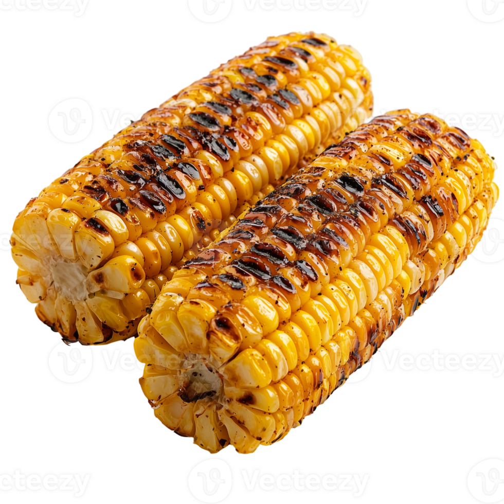 Grilled sweetcorn summer barbecue food delicious cuisine isolated on transparent background png