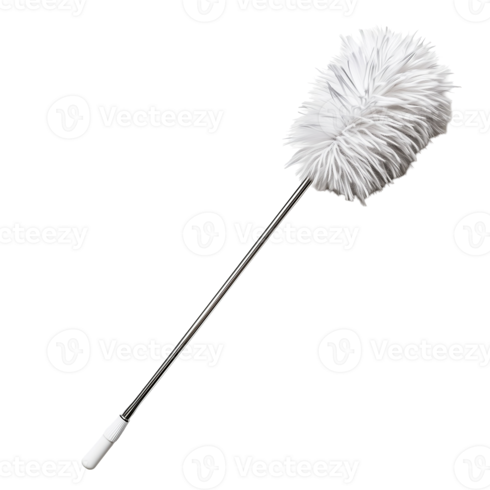 Fluffy duster cleaning tool for dust removal housework aid isolated on transparent background png