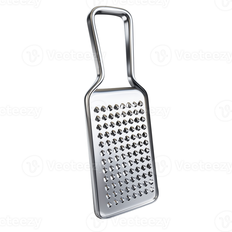 Shiny metal grater kitchen utensil cooking tool equipment food isolated on transparent background png