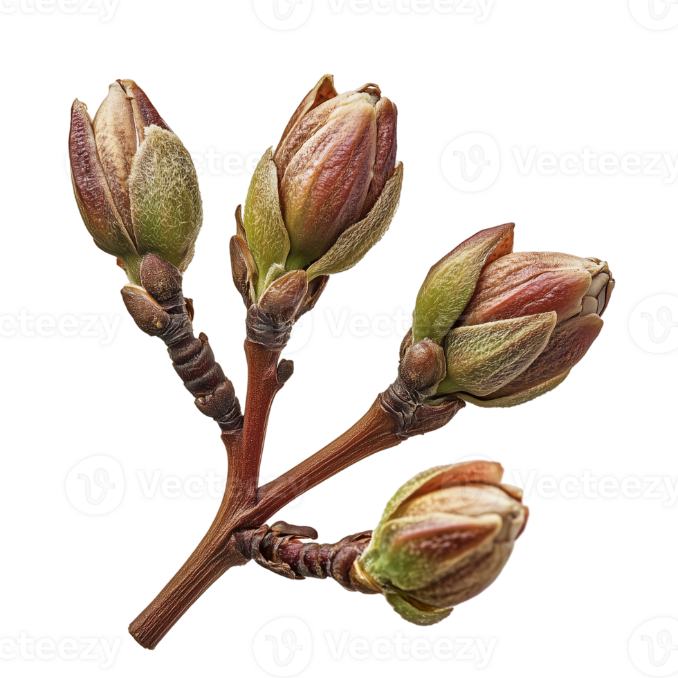 Spring tree buds close up botanical nature flora blossom isolated on transparent background png