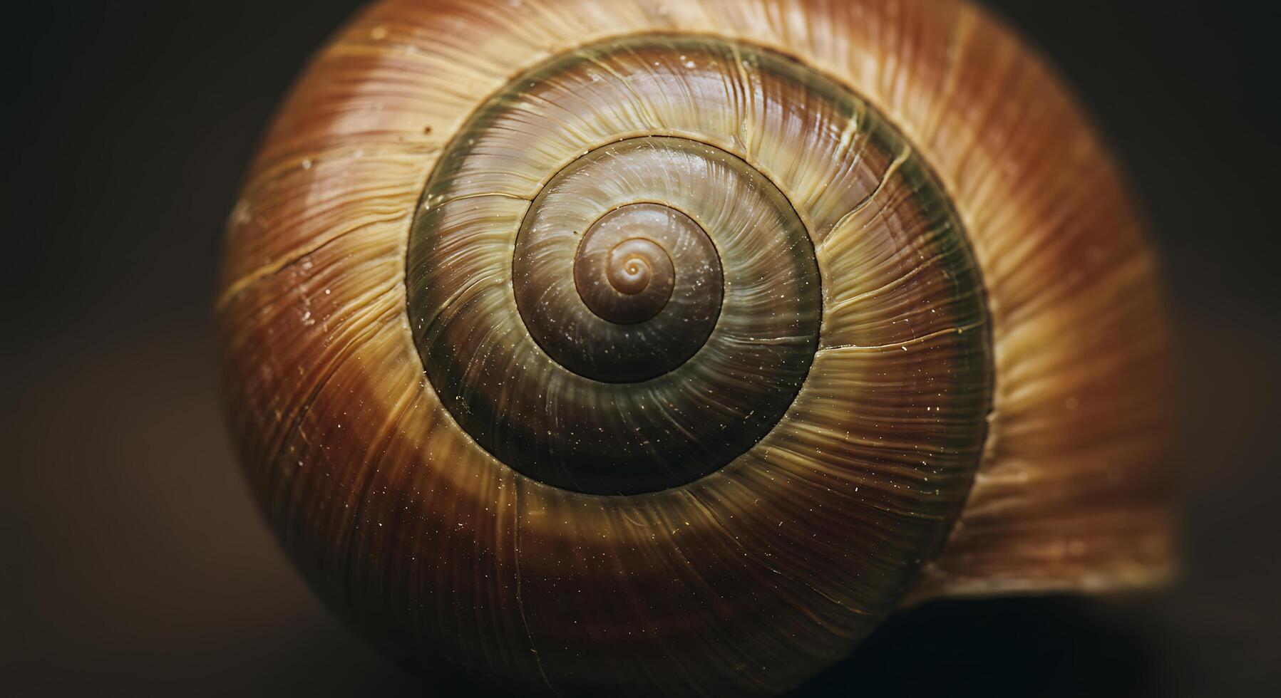 Snail Shell Macro Showing Natural Spiral Texture and Color Variations photo