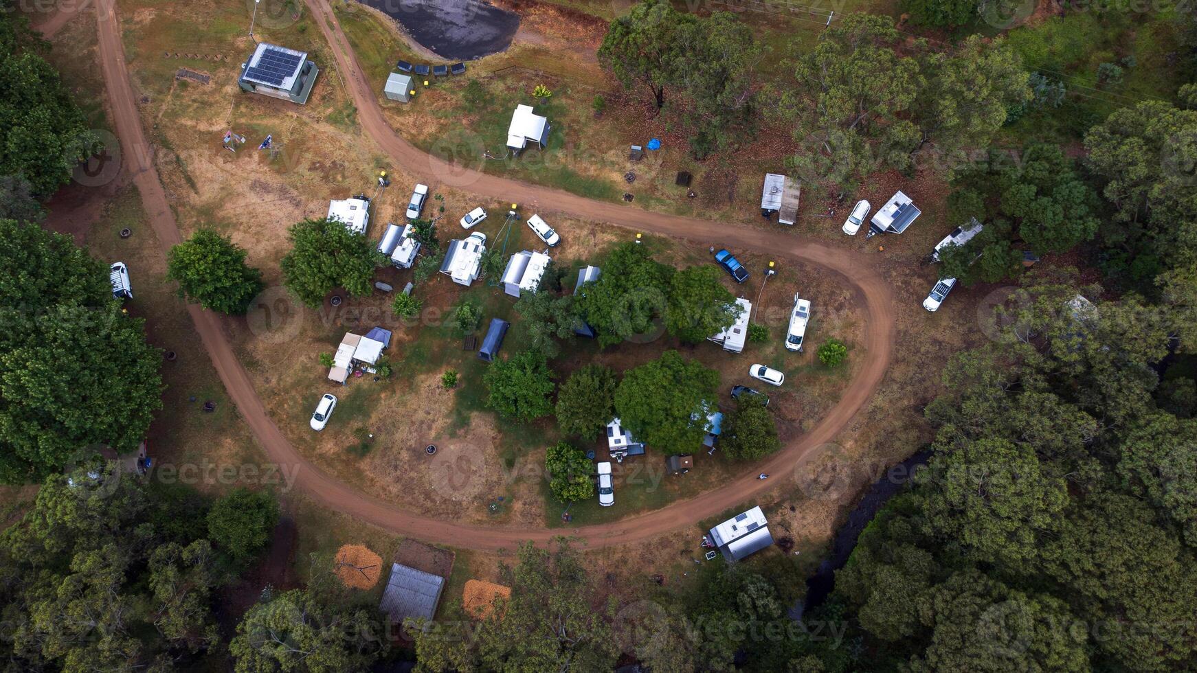 top down shot of camp area photo