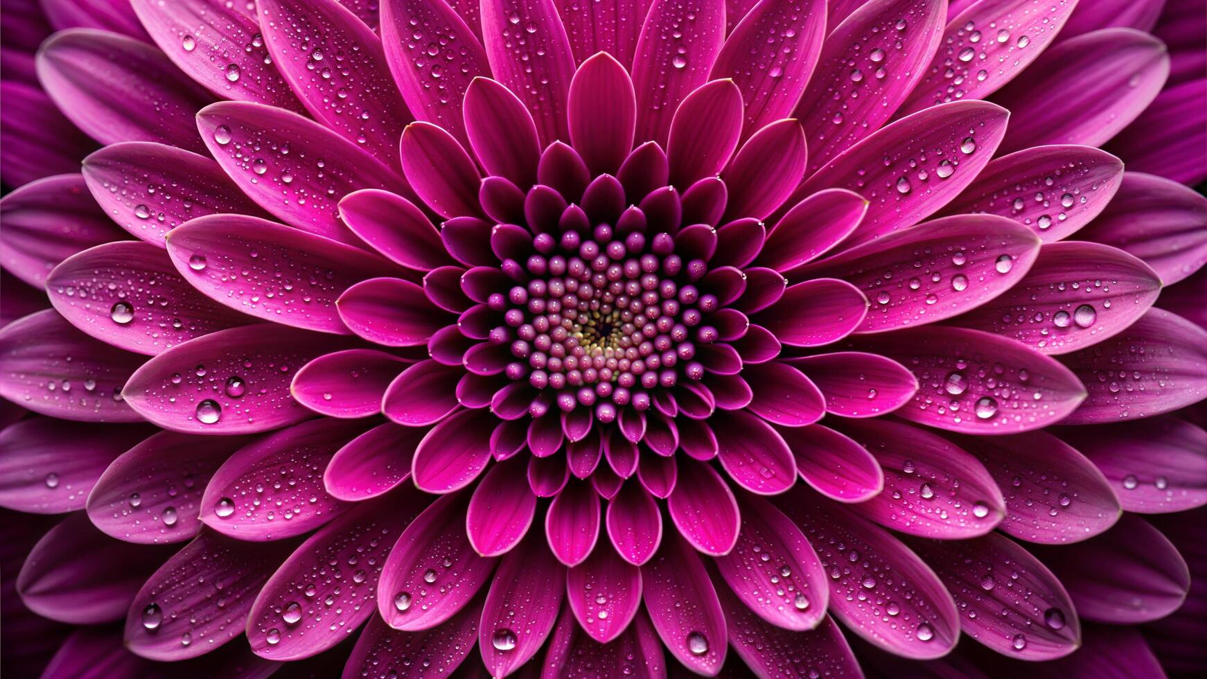 Close Up Shot of Magenta Daisy Petals Covered in Water Droplets photo