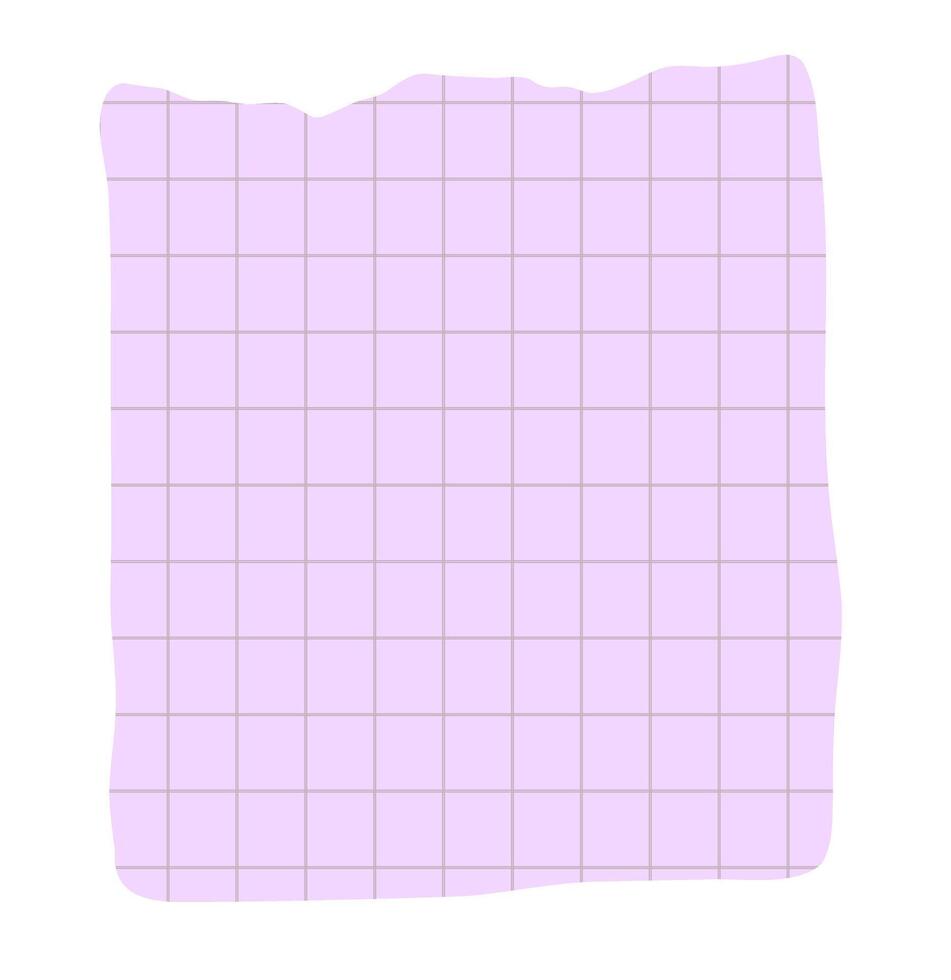 Torn paper from notebook with checkered pattern isolated on transparent background vector