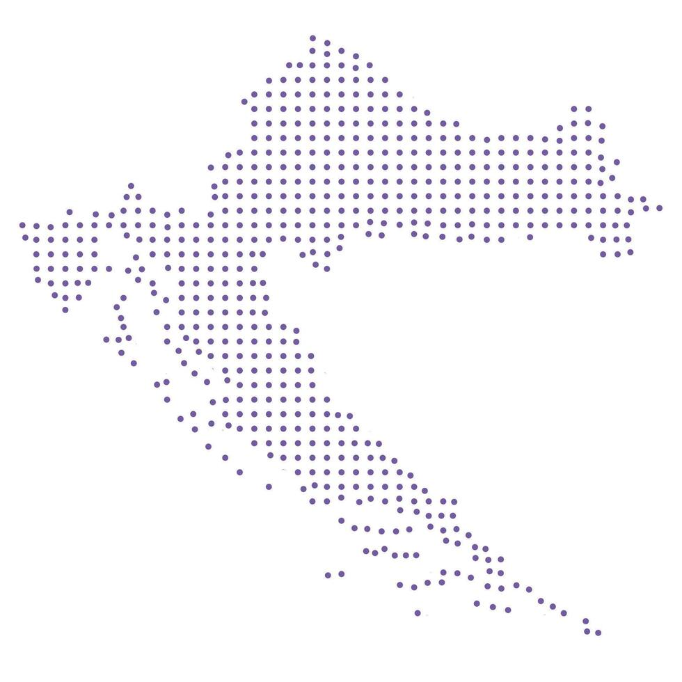 Croatia map dotted pattern design purple circle vector