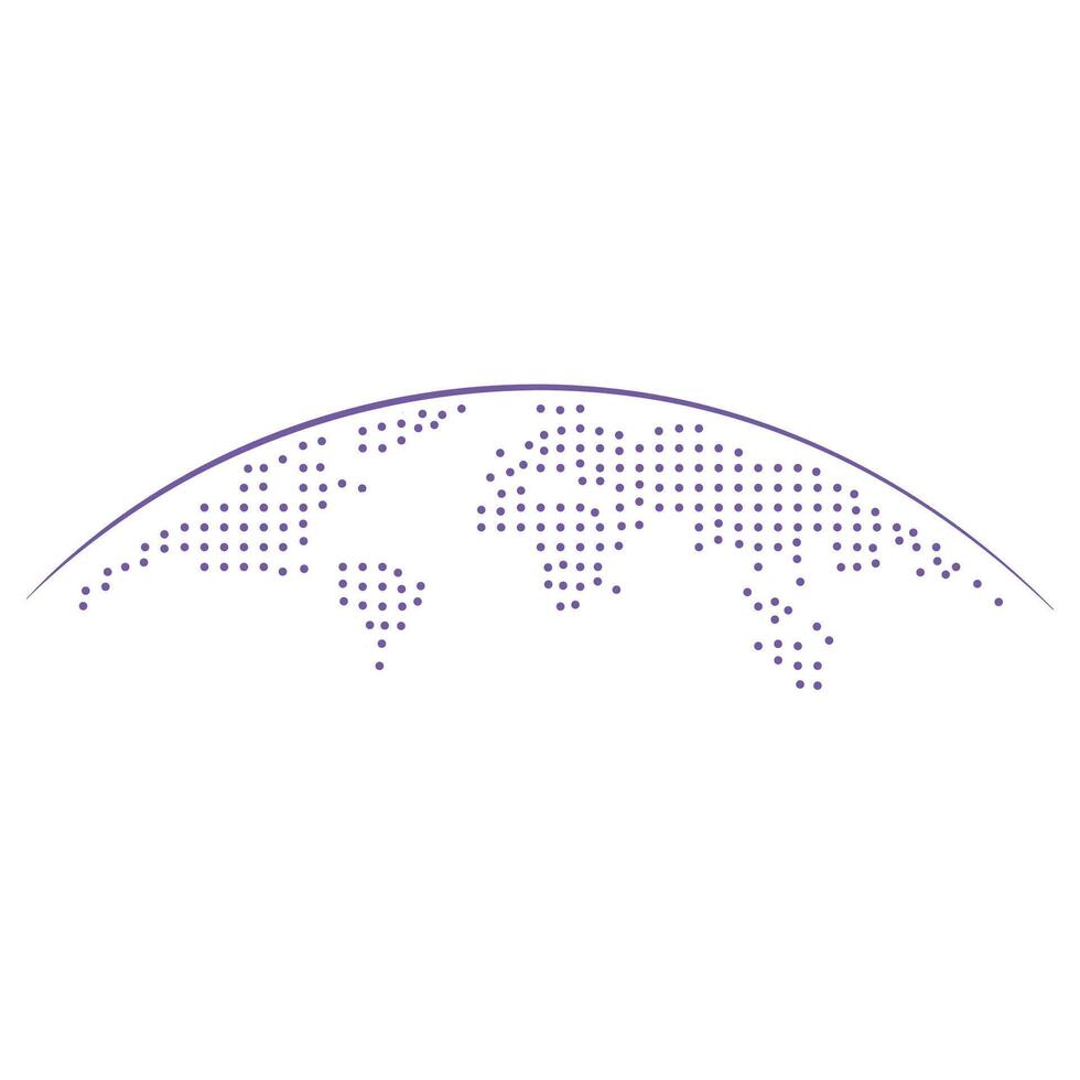 Continent World map dotted pattern design purple circle vector