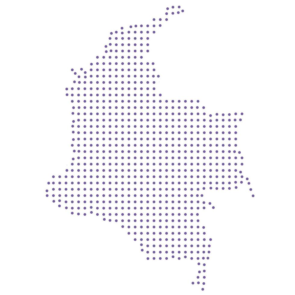 Colombia map dotted pattern design purple circle vector