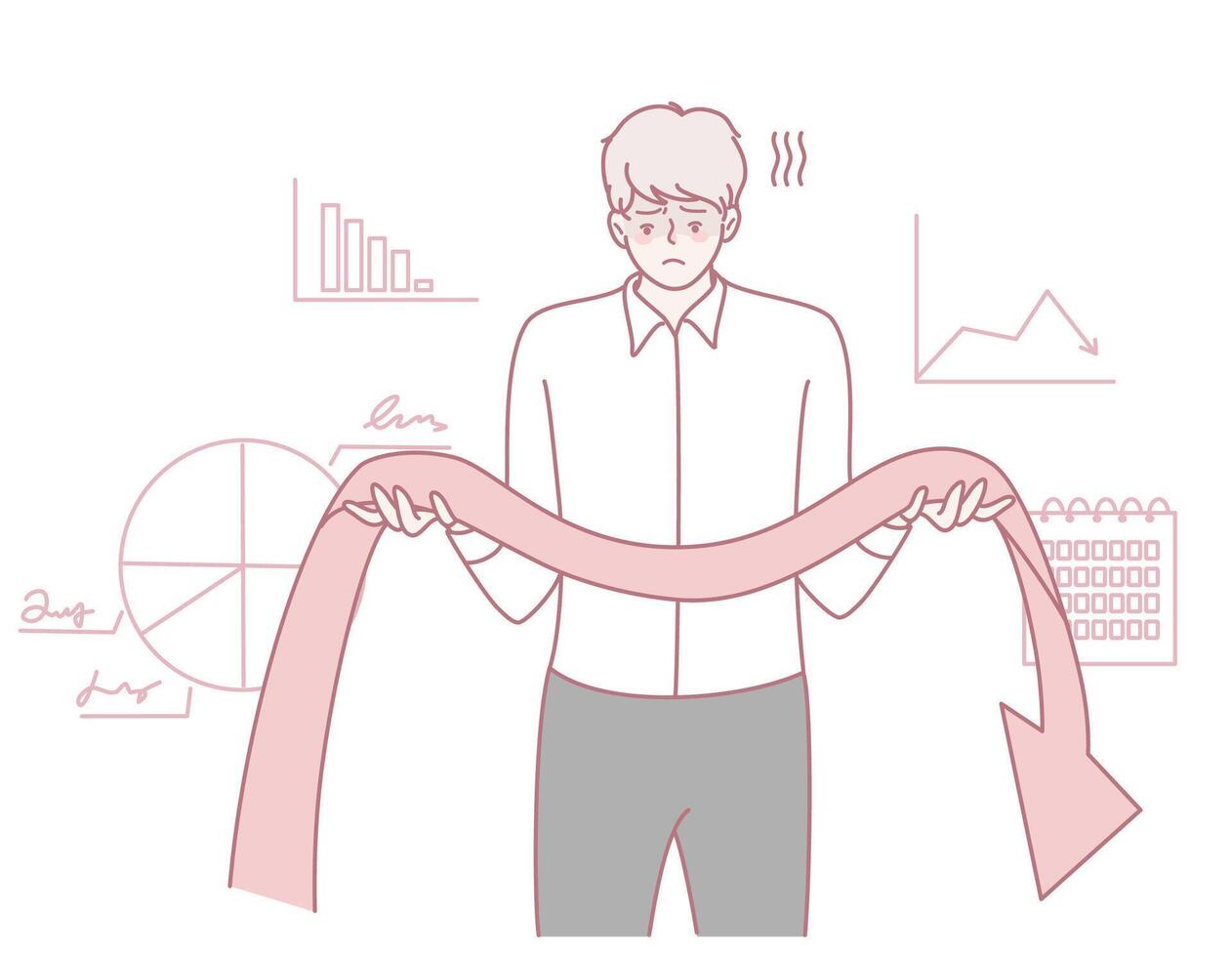 Visualization of Business Decline Using Various Graphs and Charts for Better Understanding vector