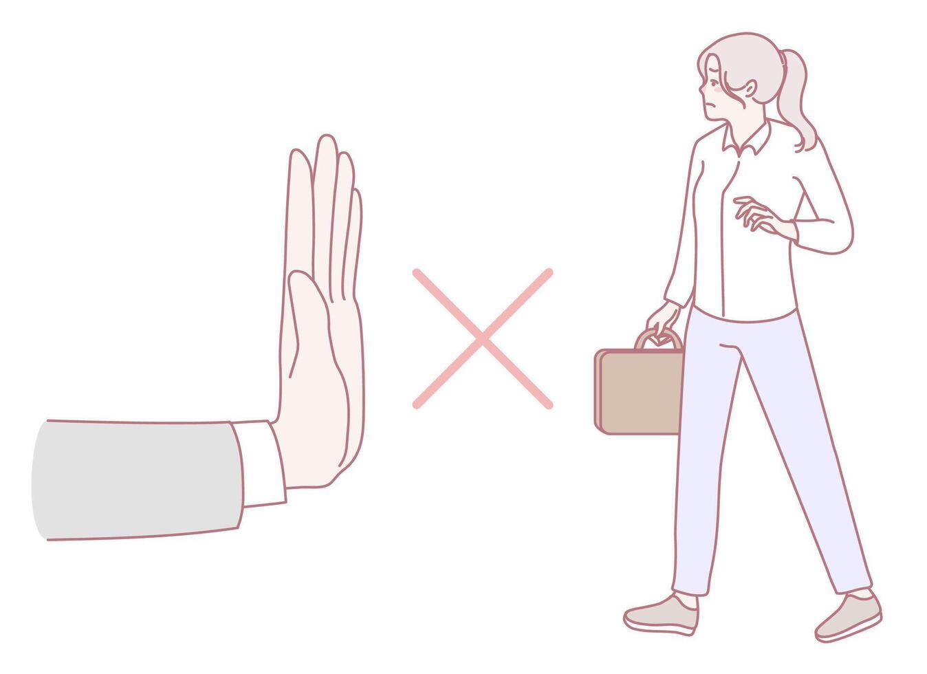 An Illustration of a No Entry Gesture Specifically Designed for Professional Settings vector